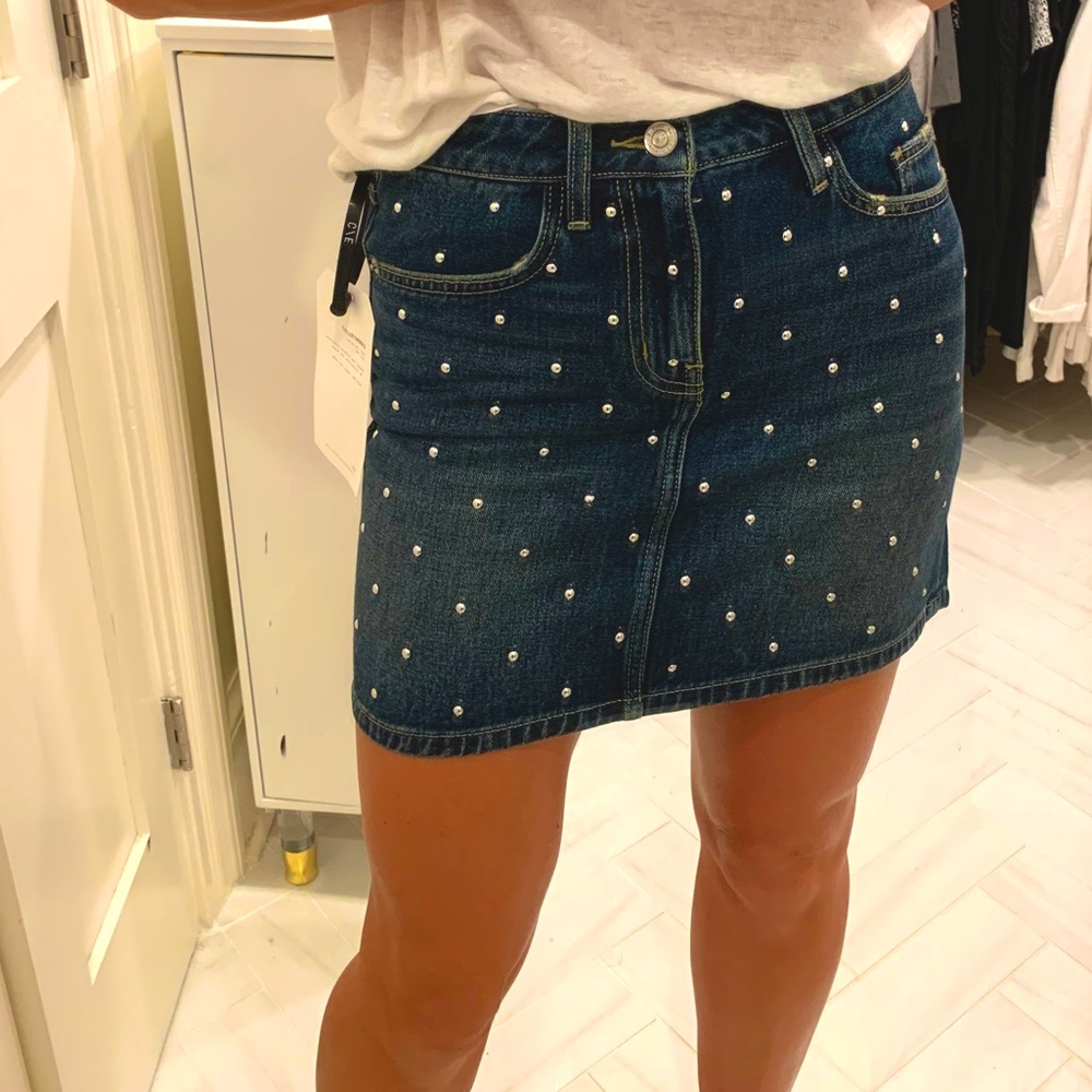 Current/Elliott studded mini skirt